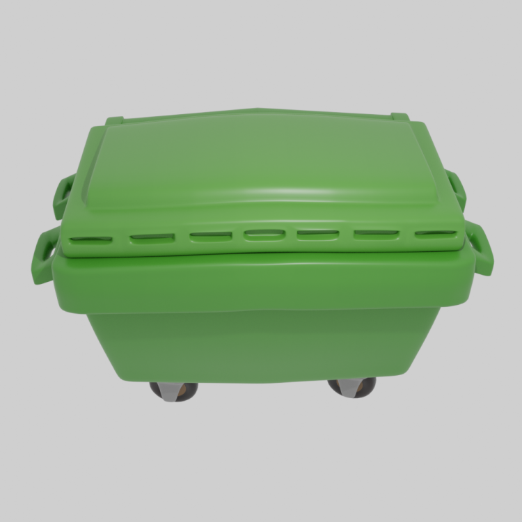 Large Rubbish Container (Low Poly Cartoon)