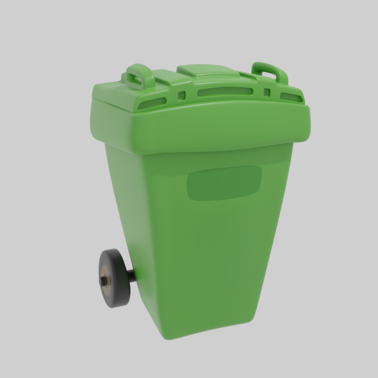 Small Rubbish Container (Low Poly Cartoon)