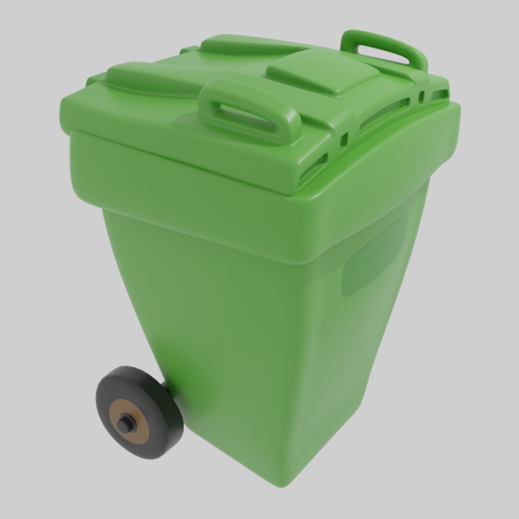 Small Rubbish Container (Low Poly Cartoon)