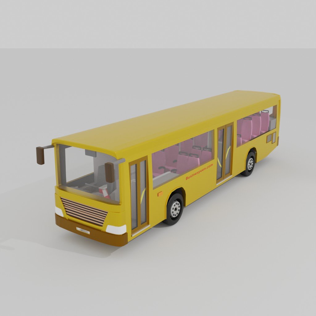 Single Deck Bus 3D model