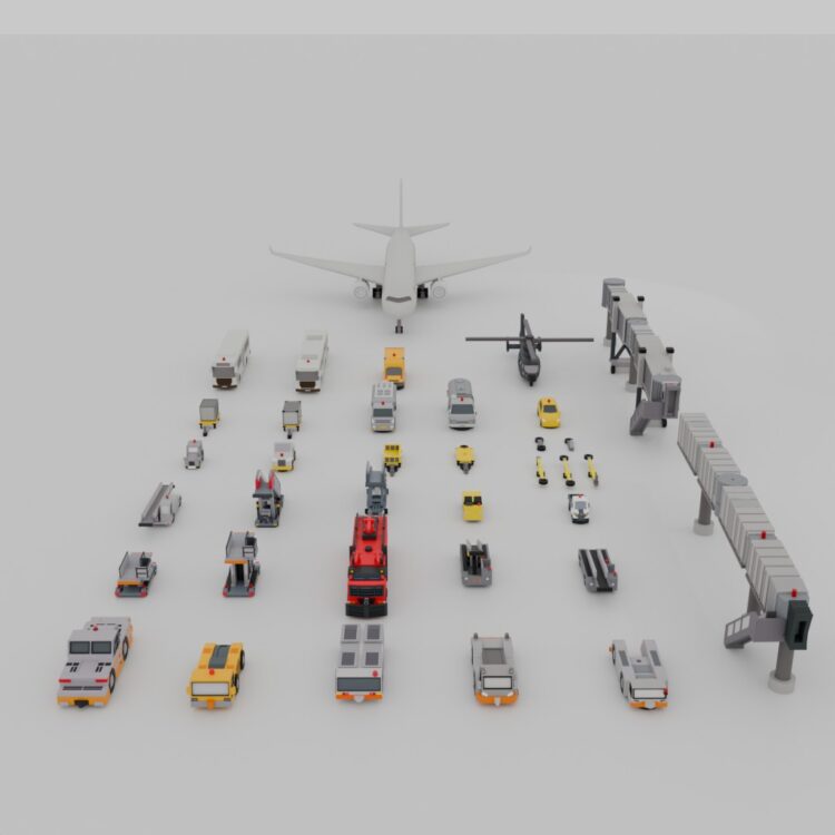 Airport vehicle 3D models for sale