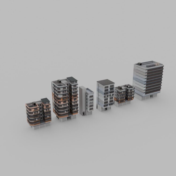 1/400 Tong Lau Building Pack (For 3D printing)